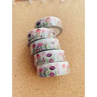 🌺 WATERCOLOR PINK PURPLE FLOWER PATTERN WASHI TAPE 🌺 วาชิเทป เทป ดอกไม้ ชมพู ม่วง