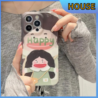 💲คูปองเคลม💲เคสไอโ case for iphone 11 12 สาวน้อย เคส 14 13 12 11 pro max สติ๊กเกอร์น้ำวัสดุป้องกันที่ครอบคลุม