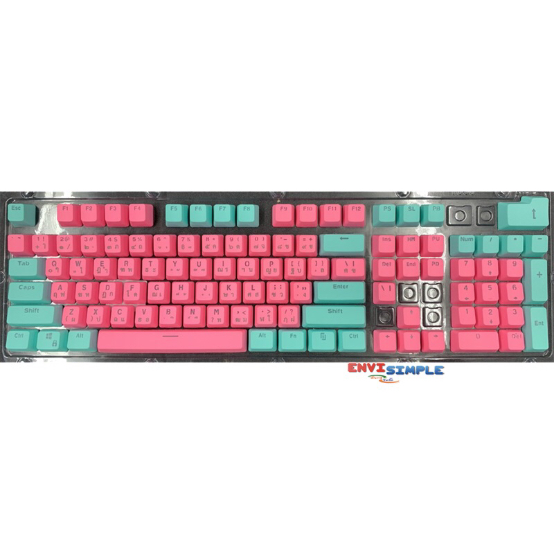 🛵มีส่งด่วน💨Keycap PBT/Doubleshot/ไฟลอดแถวเดียว/106Keys (Th/En)