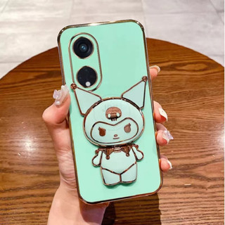 เคส TPU คุโรมิ มีกนะจก ขอบตรง สำหรับ Oppo A98 Reno8T A78 A58 A17 A17K A57 A77 A77S A57 4G A5 2020 A9 2020 Tpu กันกระแทก