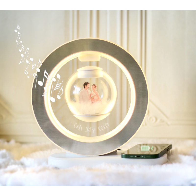 ‼️ซื้อในlive,VDO ลด20%‼️ โคมไฟ Bubble Lamp สี warm white ระบบสัมผัส ใส่รูปในลูกแก้วลอยได้ ลำโพงบลูทูธ  wireless charger