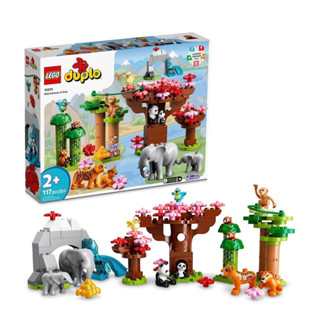 LEGO DUPLO Wild Animals of Asia 10974, Bricks Set with Panda &amp; Elephant Baby Animal Toy Figures Plus Sounds, Toys