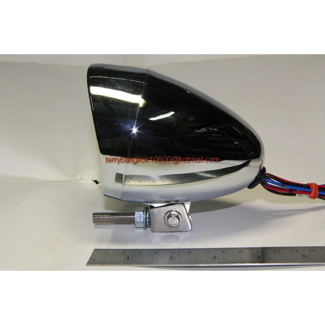 ไฟหน้า ชอปเปอร์ ทรงหัวกระสุน เลนส์2.5นิ้ว รวมขอบ3.5นิ้ว สีชุบเงา สวยงาม Chopper Head light set First