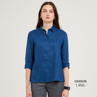 Guy Laroche เสื้อเชิ๊ตแขนยาวสี่ส่วน สีน้ำเงิน (G9X6DB)