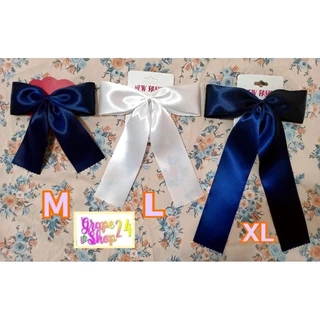 โบว์นักเรียน โบว์มัธยม 2นิ้ว มี​ไซส์​ Mตามรูป​ L,XLขนาดตามรายละเอียดด้านล่าง พร้อมส่ง ใน🇹🇭ค่ะ