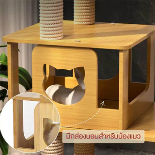 🐱[PetParadise.th]🐶 คอนโดแมว คอนโดไม้ วัสดุไม้อย่างดี เกรดพรีเมียม คอนโดปีนป่าย มีเสาลับเล็บ