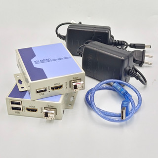 HDMI Fiber Media Converter LC SIMPLEX 10KM KVM 3D 4K กล่องแปลง Fiber to Hdmi with usb HDMI fiber extender