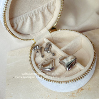 FAV TINARI 123 &amp; 124 silver stainless earrings ต่างหู ต่างหูสแตนเลส สีเงิน ออกงาน ไปเที่ยว วันแม่