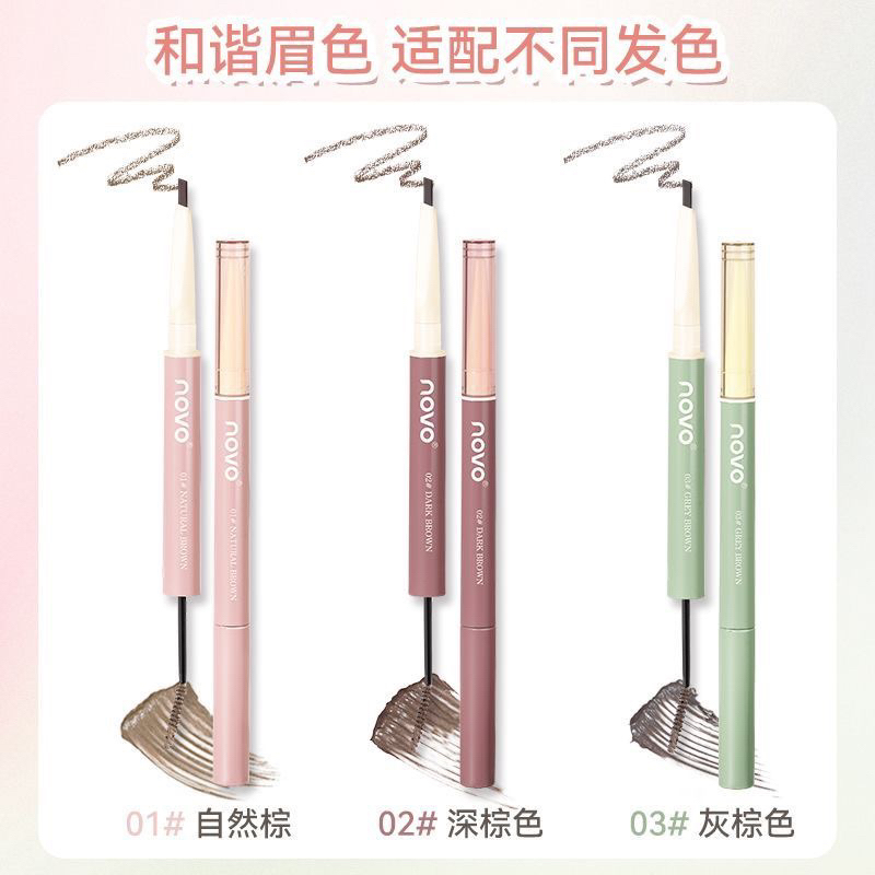 5654 (ใหม่/แท้) NOVO ดินสอเขียนคิ้ว มาสตาร่าคิ้ว 2NI1 เขียนง่าย เส้นคม กันน้ำ ติดทนนาน