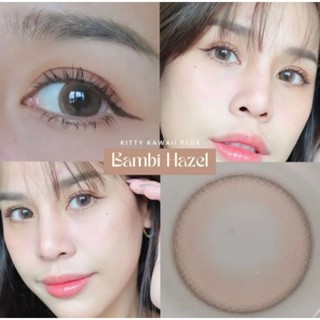 💟 Kitty Kawaii ลายใหม่ Bambi hazel สายตา -00 ถึง -1000 Contactlens คอนแทคเลนส์ บิ๊กอาย