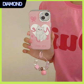 💲คูปองเคลม💲เคสไอโ case for iphone 11 12 ขยิบตาลูกแมวบนโซ่ เคส 14 13 12 11 pro max ป้องกันการตก ชุบ ทนทาน