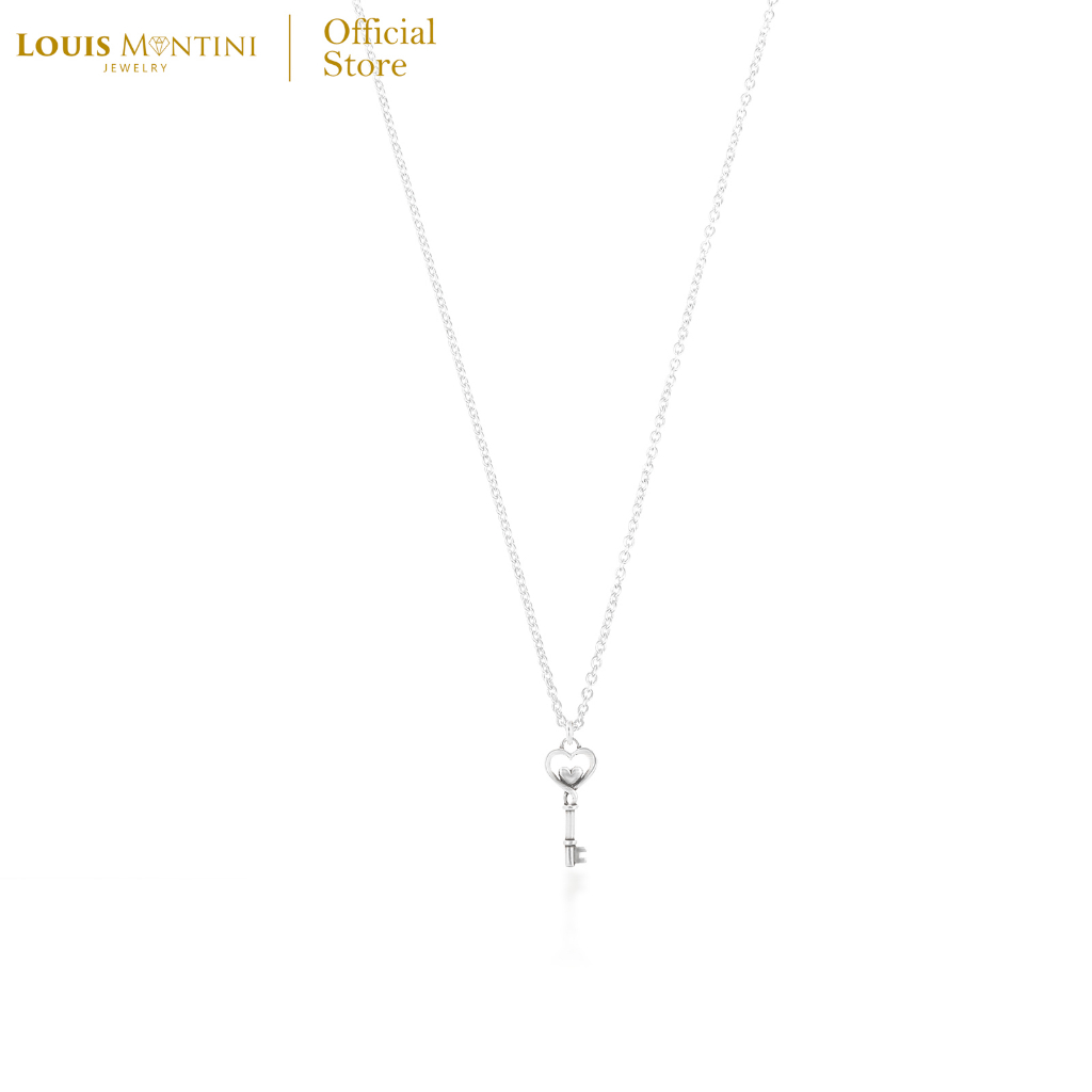 Louis Montini (Jewelry) Sterling Silver 925 Necklace สร้อยคอเงินแท้ 92.5% สร้อยคอผู้หญิง รูปกุญแจ LJNC10