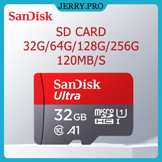 Sandisk Ultra การ์ดหน่วยความจำวิดีโอ MicroSD ความเร็วสูง 120MB/s ความจุ Class10 A1 32/64/128/256GB การ์ดหน่วยความจำ