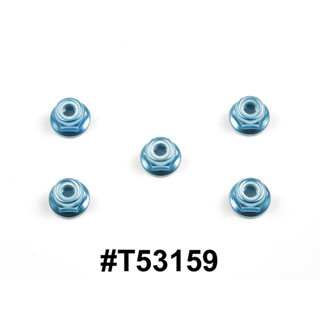 TAMIYA 53159 4mm ANODIZED ALUMINUM FLANGE LOCK NUTS (BLUE, 5 pcs.)