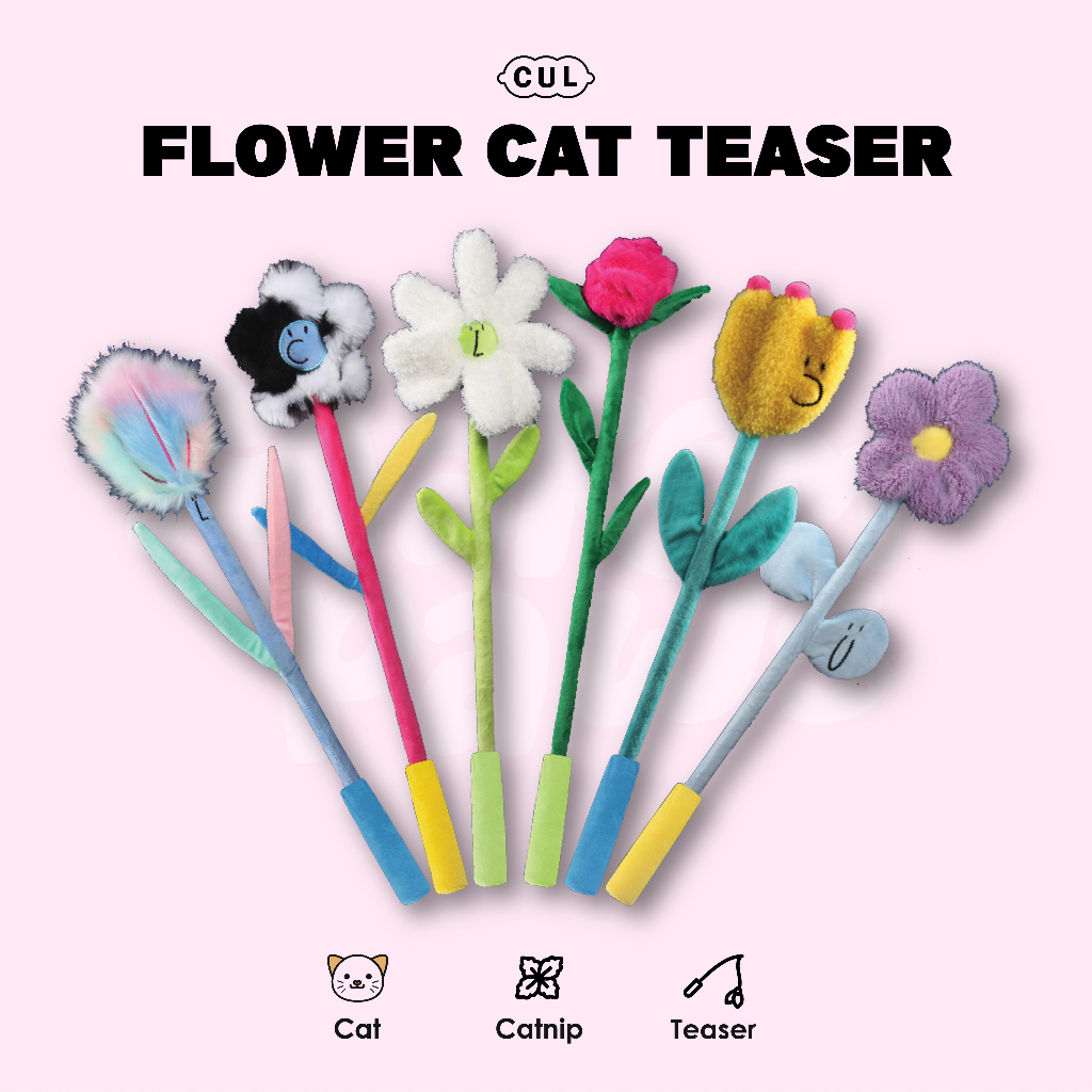 Flower Cat Teaser ไม้ตกแมวคอลเลคชั่นดอกไม้ มีแคทนิป