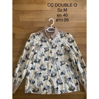 เสื้อเชิ้ตสีครีม CC Double O Sz.M women สภาพใหม่ ไม่มีตำหนิ ของแท้💯