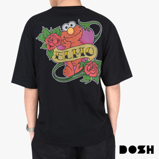 DOSH OVERSIZED SHORT SLEEVE T-SHIRTS SESAME STREET เสื้อยืดโอเวอร์ไซส์ DSEMT5065-BL