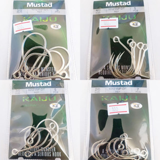 ตัวเบ็ด Mustad รุ่น KAIJU HOOK เบ็ดทางเดียว ซิงเกิ้ลฮุค ใส่เหยื่อปลอม รหัส 10121NP-DT