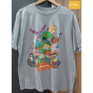 เสื้อยืดสีเทา nickelodeon ป้ายปั้มคอ ( มือ 2)