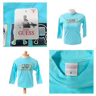 Guess baby (G1) เสื้อยืดเด็ก คอกลม แขนยาว สีฟ้า มีไซส์