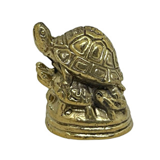 เต่า 5 พญาเต่า เสริมฮวงจุ้ยสุขภาพดีอายุยืน วัสดุทองเหลือง สูง 2.2 ซม. 5 Turtle Mini Brass Figurine Home Decor by Boss