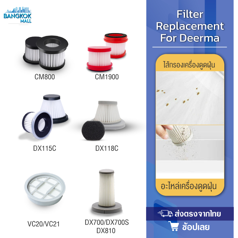 Filter Replacement For Deerma VC20/CM800/CM1900/DX700/DX115C/DX118C