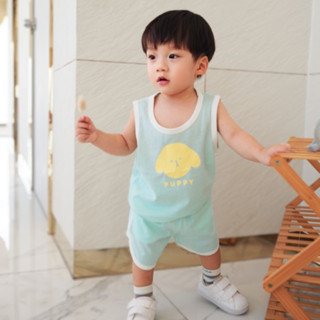 ชุดนอนเด็ก เสื้อกล้ามเด็ก Pajamas Puppy (Blue)