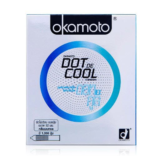 ถุงยางอนามัย Okamoto Dot De Cool โอกาโมโต ดอท เดะ คูล 1 กล่อง (2 ชิ้น)