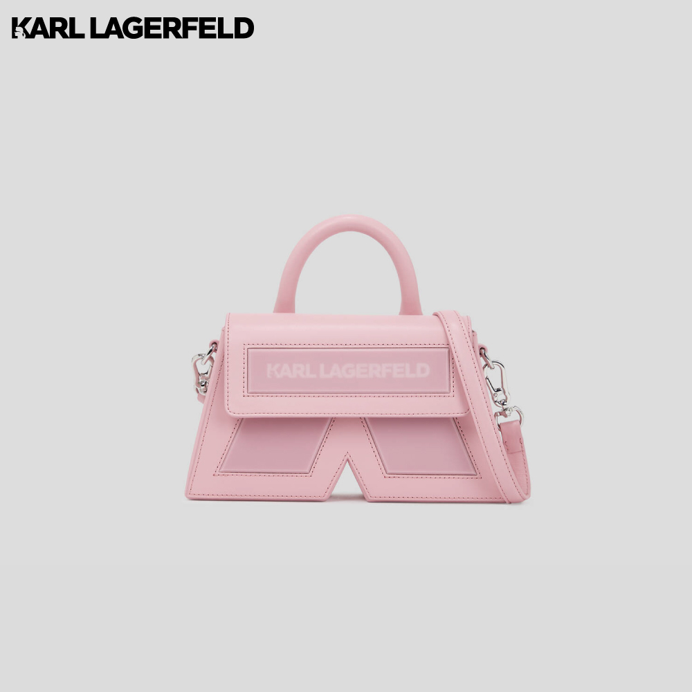 KARL LAGERFELD - IKON K SMALL LEATHER CROSSBODY BAG 235W3043 กระเป๋าสะพายข้าง PINK MIST