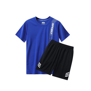 [ส่งเร็วพิเศษ!] รุ่น10-2205ชุดกีฬาผู้ชาย ชุดแตะบอล ชุดออกกำล…