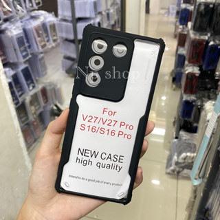 🚚พร้อมส่ง เคสขอบดำหลังใส กันกระแทก📮รุ่น V27/V27pro(ตรงรุ่น)