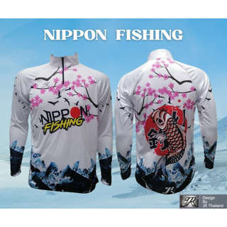 เสื้อตกปลา JK Thailand เสื้อสำหรับกีฬากิจกรรมกลางแจ้ง ลาย NIPPON FISHING ป้องกันรังสี UV 80% แห้งเร็ว