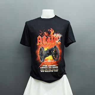 เสื้อวง AC/DC ลิขสิทธิ์แท้100% ลาย FTATR 40TH FLAMING (มีสกรีนหลัง)