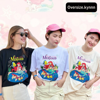 เสื้อยืดโอเวอร์ไซส์ ลายเมอเมด อก 44-46" ยาว 28" สกรีน DFT ผ้า cotton100% งานป้าย Qotton Land