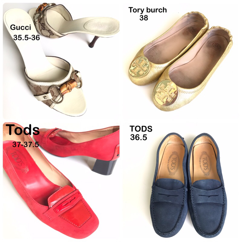 🔥set12 รองเท้ามือสองแบรนด์เนม Tory burch/Ferragamo/Coach/Michaelkors/Gucci/ Tods