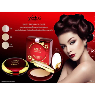 Yafu ยาฟู แป้งผสมรองพื้น สูตรไวท์เทนนิ่ง ตลับแดง 2ชั้น 30g