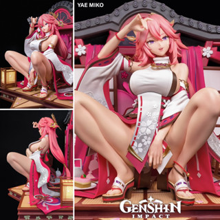 Figure ฟิกเกอร์ Lazy Dog Studio Genshin Impact เก็นชินอิมแพกต์ Yae Miko ยาเอะ มิโกะ ชุดมิโกะ งานปั้น Resin Statue โมเดล