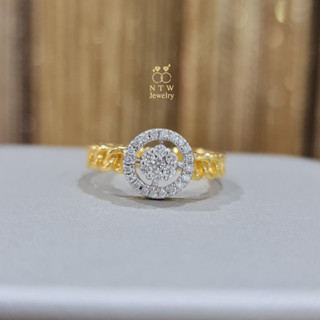 แหวนกระจุกล้อม ก้านเลส เพชร Round Brilliant 27/0.20 ct.