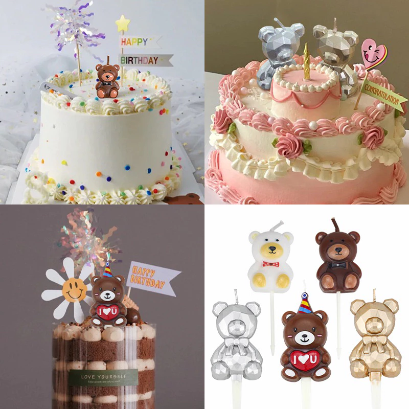 เทียนวันเกิดหมีน่ารัก พร้อมส่งจากไทย