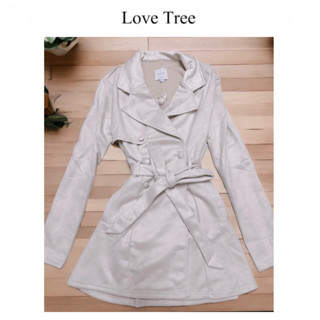 เสื้อโค้ท OVERCOAT โค้ทหนังกลับ  🍂Trench coat  belt coat 🍂LOVE TREE🍂 (WY1100)