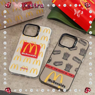 💜Kettra💜การ์ตูน ความคิดสร้างสรรค์ รุ่นคู่ McDonalds iPhone 11 14 pro max ป้องกันการหล่น ขอบเต็ม case for iPhone 12 13