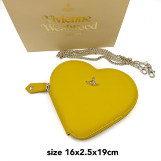 Vivienne Westwood heart bag chain วิเวียน หัวใจ สีเหลือง น่ารัก โซ่ สะพายข้าง แบรนด์เนม