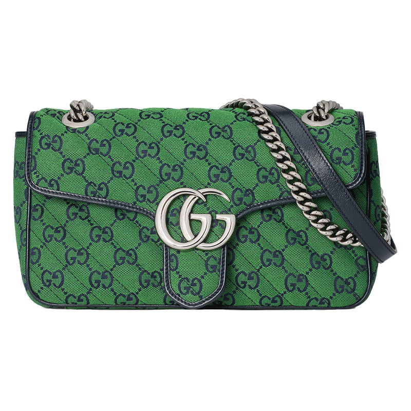 GUCCI กระเป๋าผู้หญิง Gucci ใหม่ GG ลายเพชรรูปสี่เหลี่ยมขนมเปียกปูน Marmont กระเป๋าสะพายใบเล็กสายโซ่ 443497