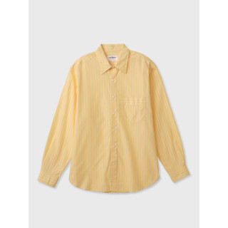 [JBB*] CANARY YELLOW STRIPED ITALIAN COTTON BUTTON-DOWN COLLAR SHIRT เจบีบี เสื้อผ้าผู้ชาย เลื้อผ้าลำลองผู้ชาย