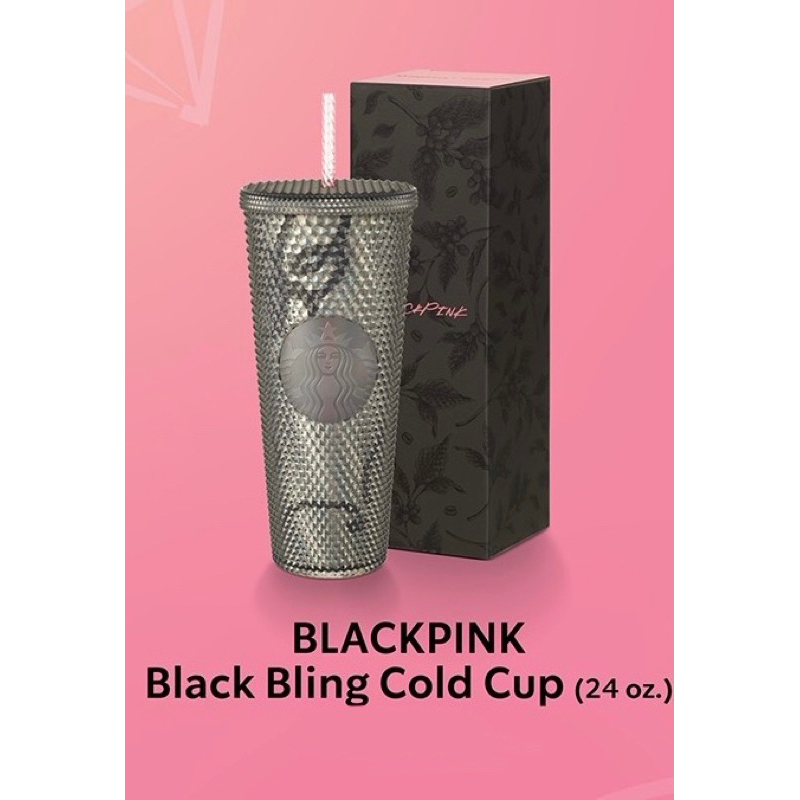 Starbucks แก้วหนาม BLACKPINK Black Bling Cold Cup ,Pink&amp;Yellow.แก้วสตาร์บัคของแท้จากShop Starbucks Thailand.