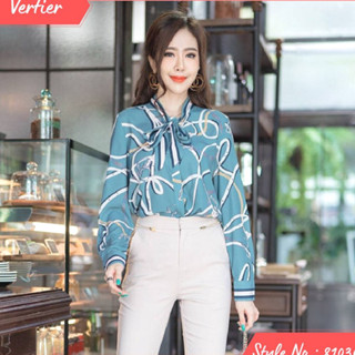 เสื้อแขนยาวพิมพ์ลาย Vertier : No.81036 เนื้อผ้าpolyester100%พิมพ์​ลาย​ ลายสร้อยสวยงาม เนื้อผ้านนิ่มและลื่นใส่สบาย