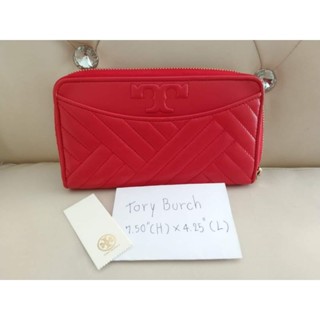 Tory Burch กระเป๋าเงินซิปรอบสีส้ม