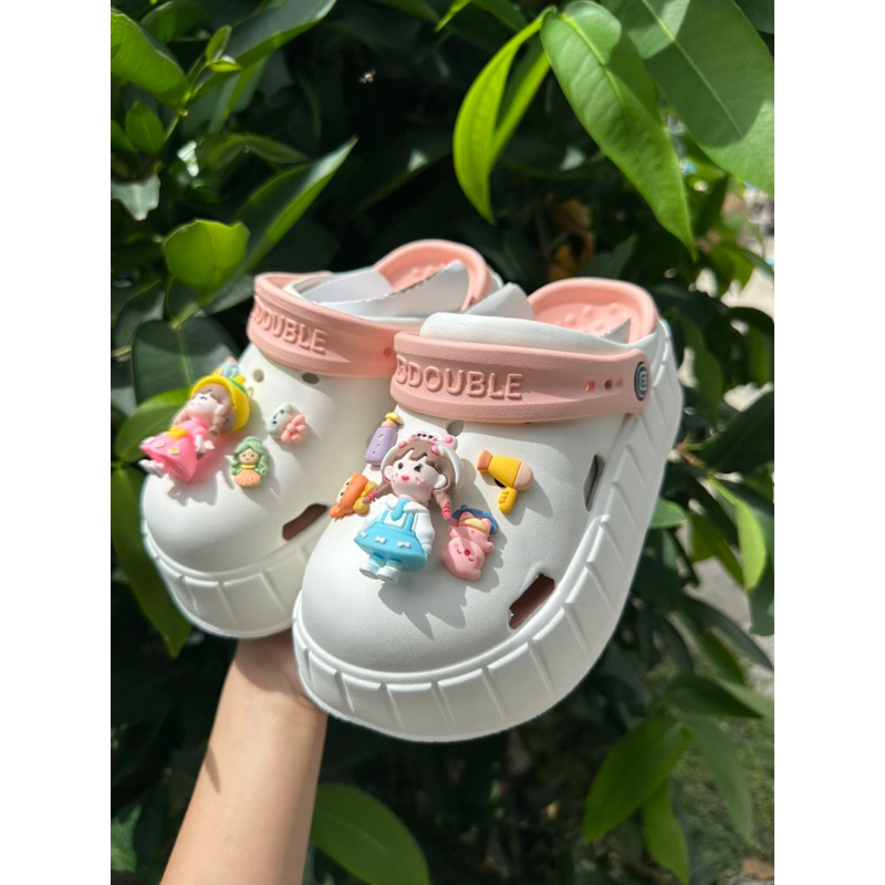 💦พร้อมส่ง💦รองเท้าหัวโตพื้นทูโทน ลายการ์ตูนน่ารักๆ พื้นหนา 7 ซม. พื้น 2 ชั้น สูงมากก นุ่ม เบา แนวเกาหลี ใส่สบาย รุ่น 3112