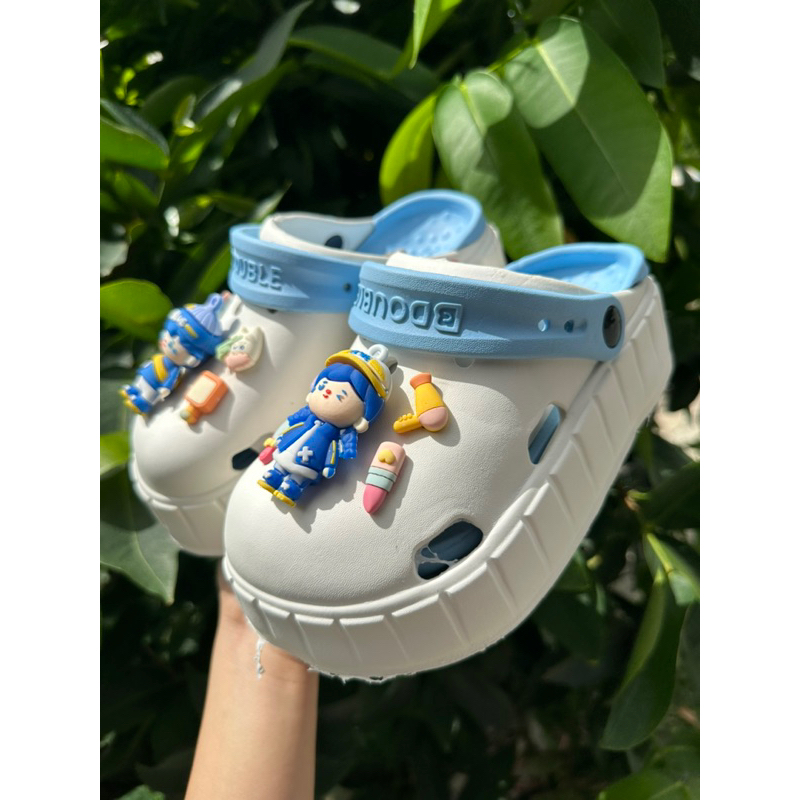 💦พร้อมส่ง💦รองเท้าหัวโตพื้นทูโทน ลายการ์ตูนน่ารักๆ พื้นหนา 7 ซม. พื้น 2 ชั้น สูงมากก นุ่ม เบา แนวเกาหลี ใส่สบาย รุ่น 3112