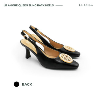 LA BELLA รุ่น LB AMORE QUEEN  SLING BACK HEELS - BLACK